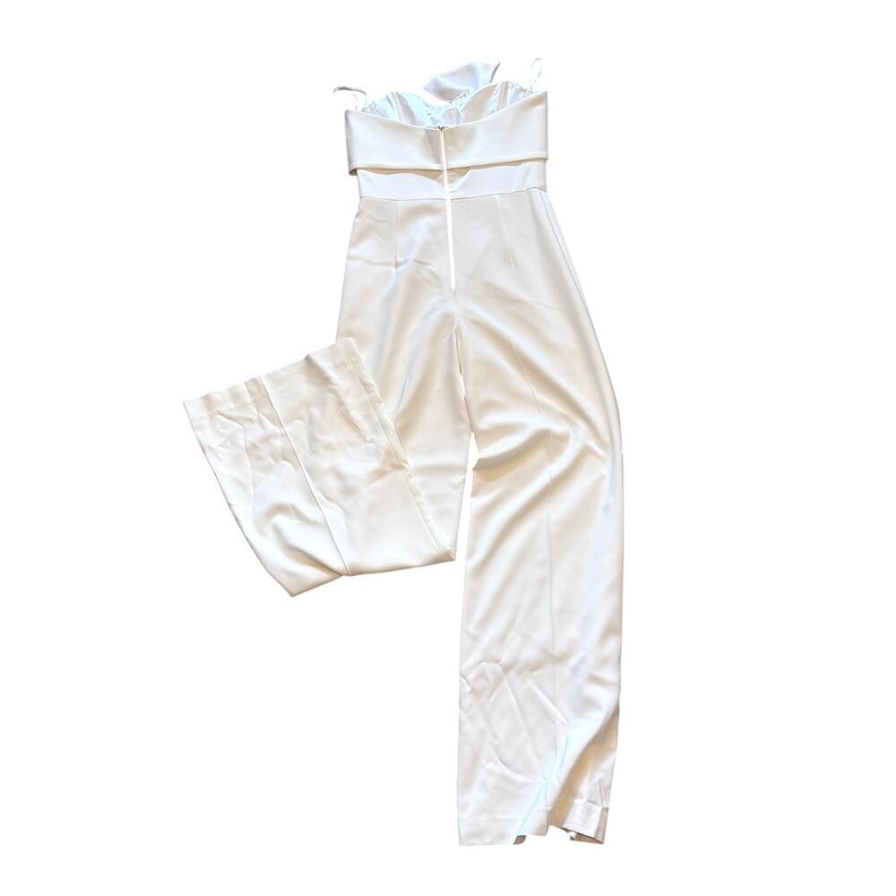 Rare Lucian Matis Strapless White Bridal Bow Jumpsuit Bride Size 8 - Picture 3 of 8